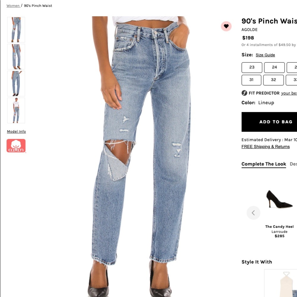 Agolde 90s pinch waist high rise straight jeans